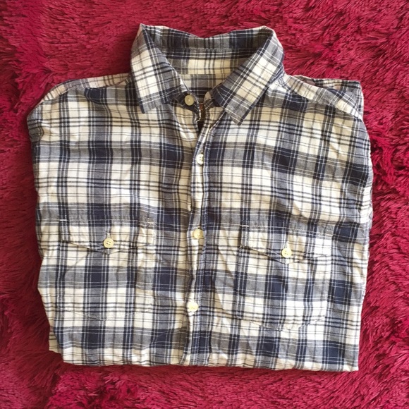Siegfried Vintage navy white plaid button up shirt - Picture 7 of 8